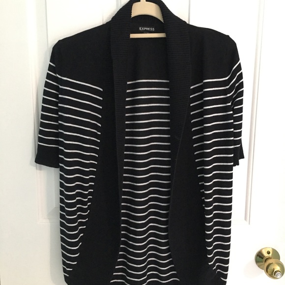 Express Black and White Striped Sweater - Picture 1 of 5